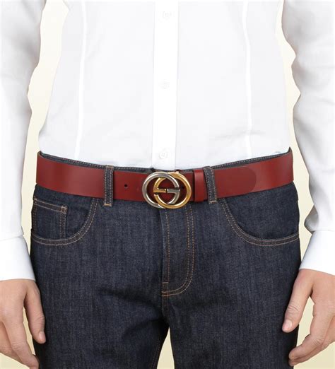 gucci cuir leather mens belt|red Gucci belt men.